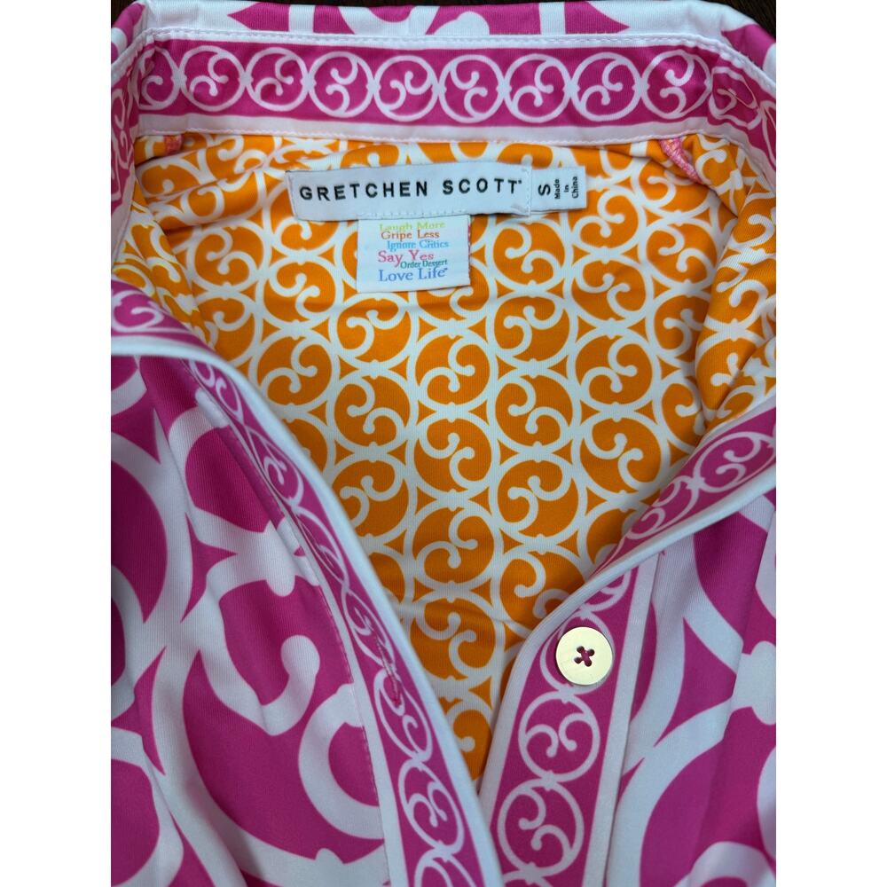 Gretchen Scott Pink White Knot Front Dress Small - Picture 12 of 13